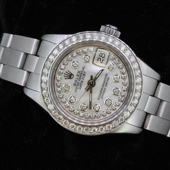 Rolex Ladies Date Datejust Oyster Stainless Steel Diamond Dial Bezel Wat… main image 5